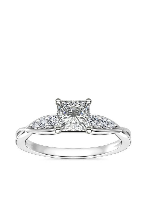 IGI Certified 2.15 Ct Fine Solitaire Princess Cut Lab Grown Diamond Wedding Ring for Women Solid 18K White Gold (E/VVS2) Size 3