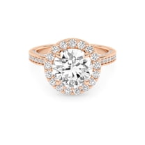 IGI Certified 2.40 Carat (ctw) Halo Solitaire Engagement Ring For Womens, Round Lab Grown Diamond Promise Ring For Her In 18k Solid Rose Gold | F-G, VS-SI Quality Ring Size-9.5
