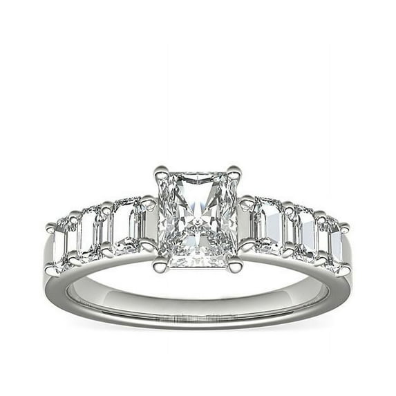 IGI Certified 2.60 Carat (E/VVS2) Fancy Radiant Cut Lab Grown Diamond Solitaire Anniversary Ring for Women Solid 18K White Gold Size 5 by Diamond-Capitals