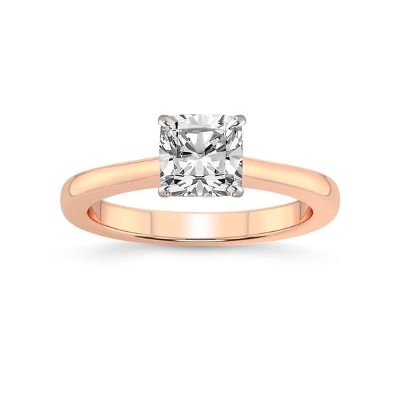 IGI Certified 2 Carat Cushion Shape Lab Grown Diamond Engagement Ring | 14K Rose Gold | Demi Four Prong Lab Diamond Ring | FG-VS1-VS2 Quality Friendly Diamonds