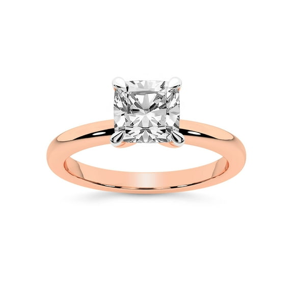 IGI Certified 2 Carat Cushion Shape Lab Grown Diamond Engagement Ring | 14K Rose Gold | Matilda Leaf Petal Solitaire Diamond Ring | FG-VS1-VS2 Quality Friendly Diamonds