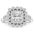 thumbnail image 1 of IGI Certified 2 Carat Cushion Shape Lab Grown Diamond Engagement Ring | 14K White Gold | Bloom Vintage Halo Lab Diamond Ring | FG-VS1-VS2 Quality Friendly Diamonds, 1 of 5