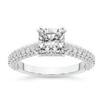 IGI Certified 2 Carat Cushion Shape Lab Grown Diamond Engagement Ring | 14K White Gold | Eternia Criss Cross Side Halo Diamond Ring | FG-VS1-VS2 Quality Friendly Diamonds