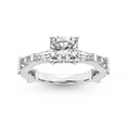 thumbnail image 1 of IGI Certified 2 Carat Cushion Shape Lab Grown Diamond Engagement Ring | 14K White Gold | Gizele Tapered Side Stone Diamond Ring | FG-VS1-VS2 Quality Friendly Diamonds, 1 of 6