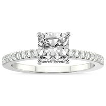 IGI Certified 2 Carat Cushion Shape Lab Grown Diamond Engagement Ring | 14K White Gold | Jia Secret Double Halo Eternity Lab Diamond Ring | FG-VS1-VS2 Quality Friendly Diamonds