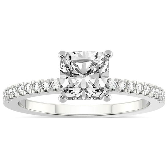 IGI Certified 2 Carat Cushion Shape Lab Grown Diamond Engagement Ring | 14K White Gold | Jia Secret Double Halo Eternity Lab Diamond Ring | FG-VS1-VS2 Quality Friendly Diamonds