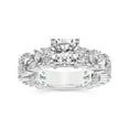 thumbnail image 1 of IGI Certified 2 Carat Cushion Shape Lab Grown Diamond Engagement Ring | 14K White Gold | Skylar Side Stone Encrusted Diamond Ring | FG-VS Quality Friendly Diamonds, 1 of 6