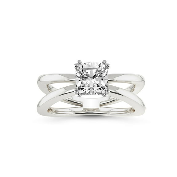 IGI Certified 2 Carat Cushion Shape Lab Grown Diamond Engagement Ring | 14K White Gold | Stella Criss Cross Solitaire Lab Diamond Ring | FG-VS1-VS2 Quality Friendly Diamonds