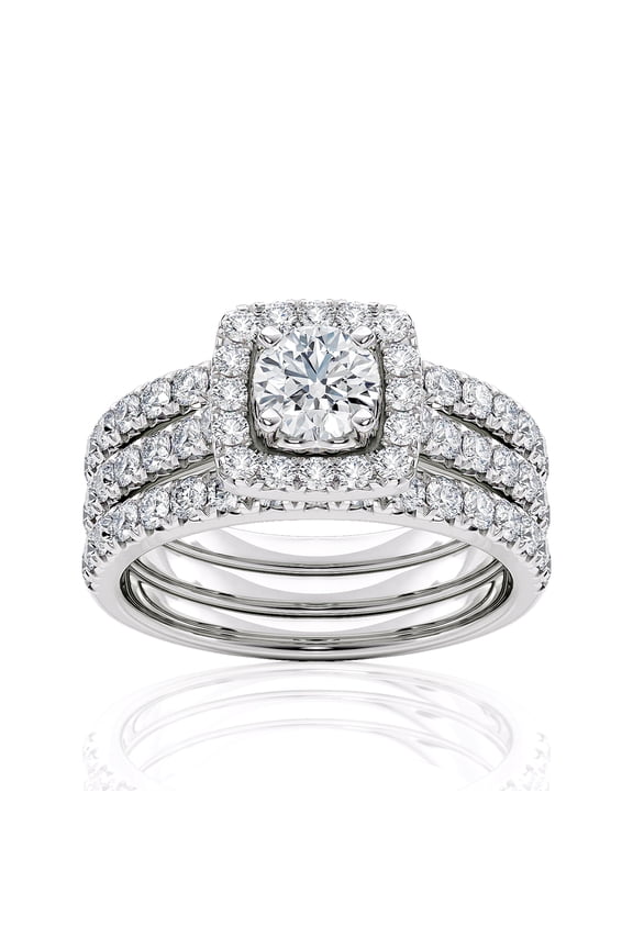 IGI Certified 2 Carat Diamond Engagement Ring for Women in 14k White Gold Size 6 by Beverly Hills Jewelers