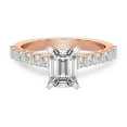 thumbnail image 1 of IGI Certified 2 Carat Emerald Shape Lab Grown Diamond Engagement Ring | 14K Rose Gold | Austria Cathedral Diamond Ring | FG-VS1-VS2 Quality Friendly Diamonds, 1 of 4