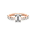 thumbnail image 1 of IGI Certified 2 Carat Emerald Shape Lab Grown Diamond Engagement Ring | 14K Rose Gold | Caitronia Floating Side Stones Diamond Ring | FG-VS1-VS2 Quality Friendly Diamonds, 1 of 7