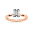 thumbnail image 1 of IGI Certified 2 Carat Emerald Shape Lab Grown Diamond Engagement Ring | 14K Rose Gold | Mabel Petal Solitaire Diamond Ring | FG-VS1-VS2 Quality Friendly Diamonds, 1 of 6