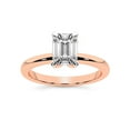 thumbnail image 1 of IGI Certified 2 Carat Emerald Shape Lab Grown Diamond Engagement Ring | 14K Rose Gold | Matilda Leaf Petal Solitaire Diamond Ring | FG-VS1-VS2 Quality Friendly Diamonds, 1 of 1