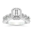 thumbnail image 1 of IGI Certified 2 Carat Emerald Shape Lab Grown Diamond Engagement Ring | 14K White Gold | Imperiella Halo Celtic Knot Diamond Ring | FG-VS1-VS2 Quality Friendly Diamonds, 1 of 6