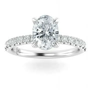 OM-RE 2 Carat Lab Grown Diamond Solitaire Engagement Ring, 14K White Gold