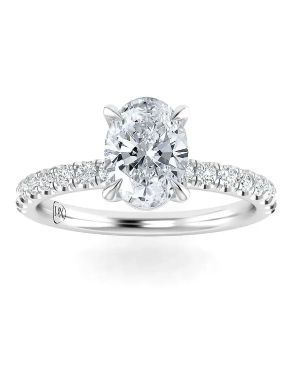 Solitaire Diamond Engagement Ring, 2 ct, 14k Gold Oval Cut IGI Certified