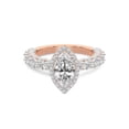 thumbnail image 1 of IGI Certified 2 Carat Marquise Shape Lab Grown Diamond Engagement Ring | 14K Rose Gold | Enchanté Side Stones Halo Diamond Ring | FG-VS1-VS2 Quality Friendly Diamonds, 1 of 5