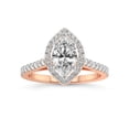 thumbnail image 1 of IGI Certified 2 Carat Marquise Shape Lab Grown Diamond Engagement Ring | 14K Rose Gold | Rising Sun Halo Lab Diamond Ring | FG-VS1-VS2 Quality Friendly Diamonds, 1 of 6
