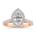 thumbnail image 1 of IGI Certified 2 Carat Marquise Shape Lab Grown Diamond Engagement Ring | 14K Rose Gold | Rising Sun Halo Lab Diamond Ring | FG-VS1-VS2 Quality Friendly Diamonds, 1 of 6
