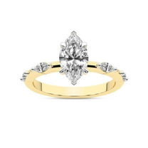 IGI Certified 2 Carat Marquise Shape Lab Grown Diamond Engagement Ring | 14K Yellow Gold | Sheryl Marquise Side Stone Diamond Ring | FG-VS1-VS2 Quality Friendly Diamonds