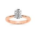 thumbnail image 1 of IGI Certified 2 Carat Oval Shape Lab Grown Diamond Engagement Ring | 14K Rose Gold | Cordelia Knife Edge Solitaire Diamond Ring | FG-VS1-VS2 Quality Friendly Diamonds, 1 of 6