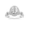thumbnail image 1 of IGI Certified 2 Carat Oval Shape Lab Grown Diamond Engagement Ring | 14K White Gold | Prestigia Criss Cross Halo Diamond Ring | FG-VS1-VS2 Quality Friendly Diamonds, 1 of 6