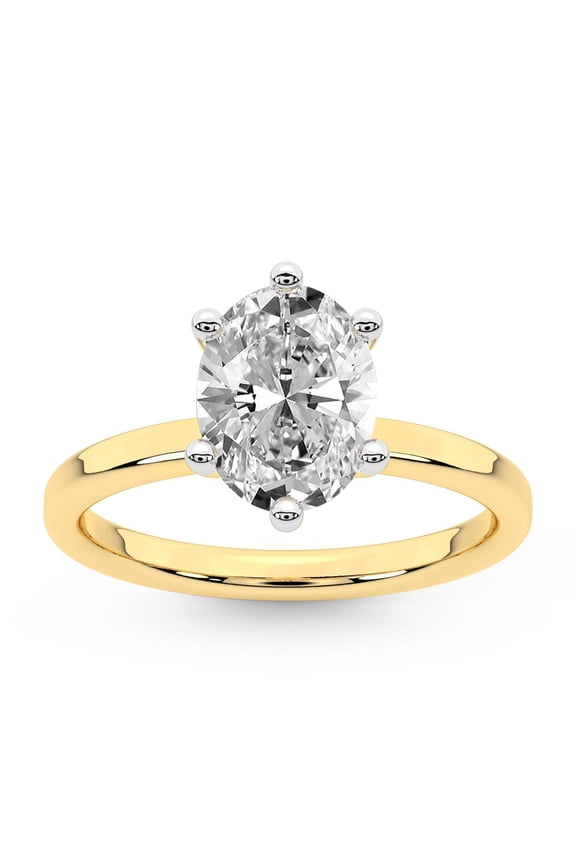IGI Certified 2 Carat Oval Shape Lab Grown Diamond Engagement Ring | 14K White Gold |Solitaire Lab Diamond Ring | FG-VS1-VS2 Quality Friendly Diamonds