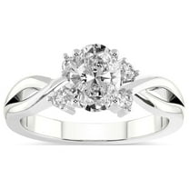 IGI Certified 2 Carat Oval Shape Lab Grown Diamond Engagement Ring | 14K White Gold | Twisted Blossom Lab Diamond Ring | FG-VS1-VS2 Quality Friendly Diamonds