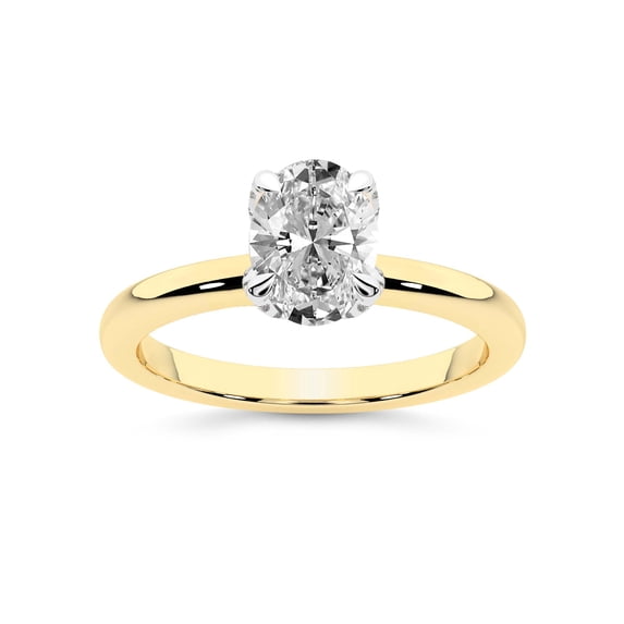 IGI Certified 2 Carat Oval Shape Lab Grown Diamond Engagement Ring | 14K Yellow Gold | Mabel Petal Solitaire Diamond Ring | FG-VS1-VS2 Quality Friendly Diamonds