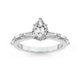 thumbnail image 1 of IGI Certified 2 Carat Pear Shape Lab Grown Diamond Engagement Ring | 14K White Gold | Kimberly Baguette Side Stone Diamond Ring | FG-VS1-VS2 Quality Friendly Diamonds, 1 of 6