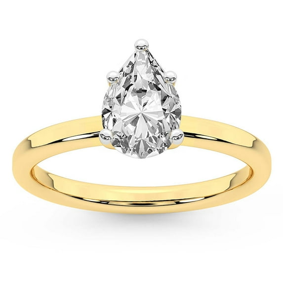IGI Certified 2 Carat Pear Shape Lab Grown Diamond Engagement Ring | 14K White Gold | Solitaire Diamond Ring | FG-VS1-VS2 Quality Friendly Diamonds