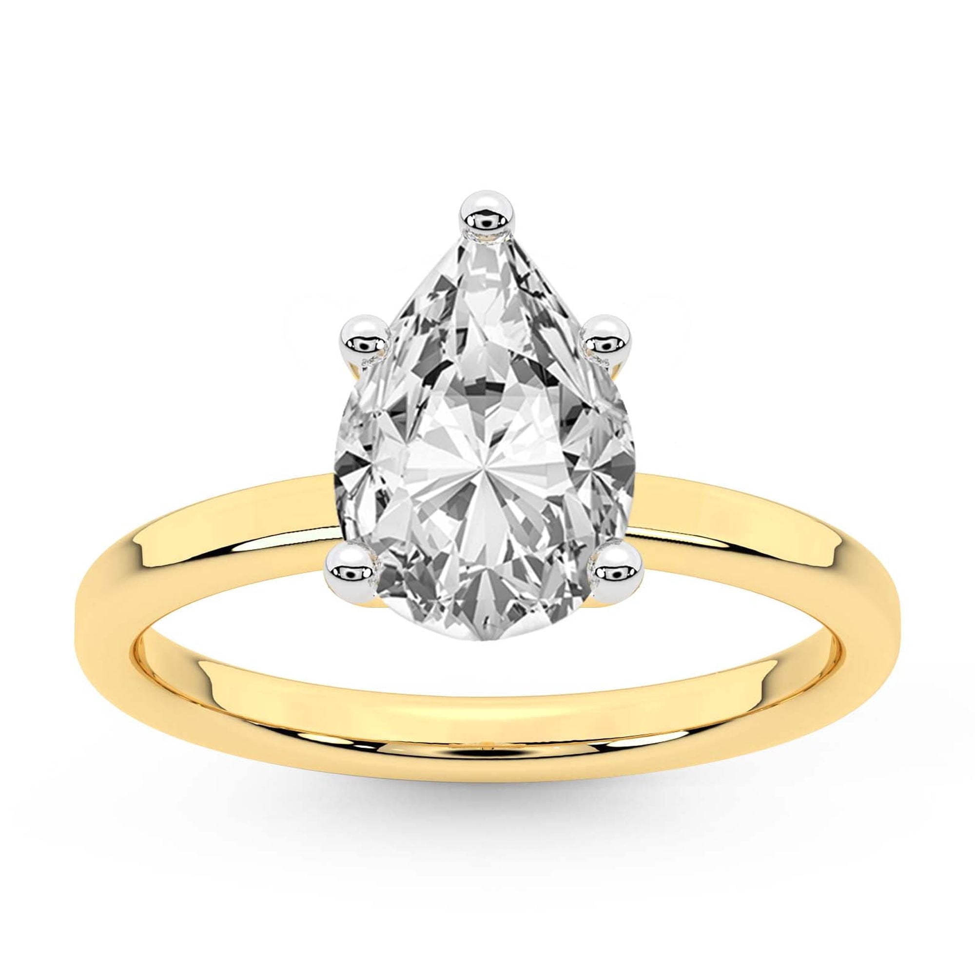 IGI Certified 2 Carat Pear Shape Lab Grown Diamond Engagement Ring ...