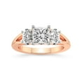 thumbnail image 1 of IGI Certified 2 Carat Princess Shape Lab Grown Diamond Engagement Ring | 14K Rose Gold | Bethany Three Stone Side Oval Diamond Ring | FG-VS1-VS2 Quality Friendly Diamonds, 1 of 6
