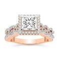 thumbnail image 1 of IGI Certified 2 Carat Princess Shape Lab Grown Diamond Engagement Ring | 14K Rose Gold | Imperiella Halo Celtic Knot Diamond Ring | FG-VS1-VS2 Quality Friendly Diamonds, 1 of 6