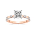 thumbnail image 1 of IGI Certified 2 Carat Princess Shape Lab Grown Diamond Engagement Ring | 14K Rose Gold | Majestic Love Diamond Accent Ring | FG-VS1-VS2 Quality Friendly Diamonds, 1 of 5