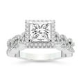 thumbnail image 1 of IGI Certified 2 Carat Princess Shape Lab Grown Diamond Engagement Ring | 14K White Gold | Imperiella Halo Celtic Knot Diamond Ring | FG-VS1-VS2 Quality Friendly Diamonds, 1 of 6
