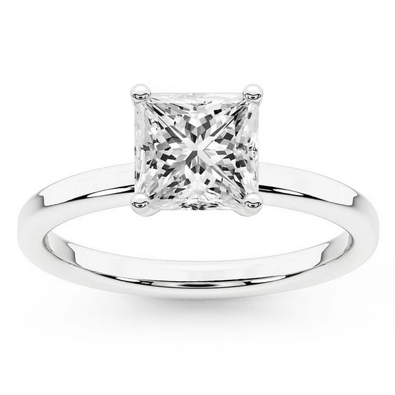 IGI Certified 2 Carat Princess Shape Lab Grown Diamond Engagement Ring | 14K White Gold | Solitaire Diamond Ring | FG-VS1-VS2 Quality Friendly Diamonds