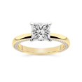 thumbnail image 1 of IGI Certified 2 Carat Princess Shape Lab Grown Diamond Engagement Ring | 14K Yellow Gold | Edith Diamond Studded Petite Solitaire Diamond Ring | FG-VS1-VS2 Quality Friendly Diamonds, 1 of 5
