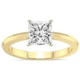thumbnail image 1 of IGI Certified 2 Carat Princess Shape Lab Grown Diamond Engagement Ring | 14K Yellow Gold | Eva Six Prong Knife Edge Lab Diamond Ring | FG-VS1-VS2 Quality Friendly Diamonds, 1 of 5