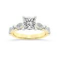 thumbnail image 1 of IGI Certified 2 Carat Princess Shape Lab Grown Diamond Engagement Ring | 14K Yellow Gold |Larisa Side Stone Diamond Ring | FG-VS1-VS2 Quality Friendly Diamonds, 1 of 5