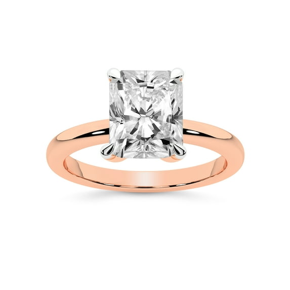 IGI Certified 2 Carat Radiant Shape Lab Grown Diamond Engagement Ring | 14K Rose Gold | Matilda Leaf Petal Solitaire Diamond Ring | FG-VS1-VS2 Quality Friendly Diamonds