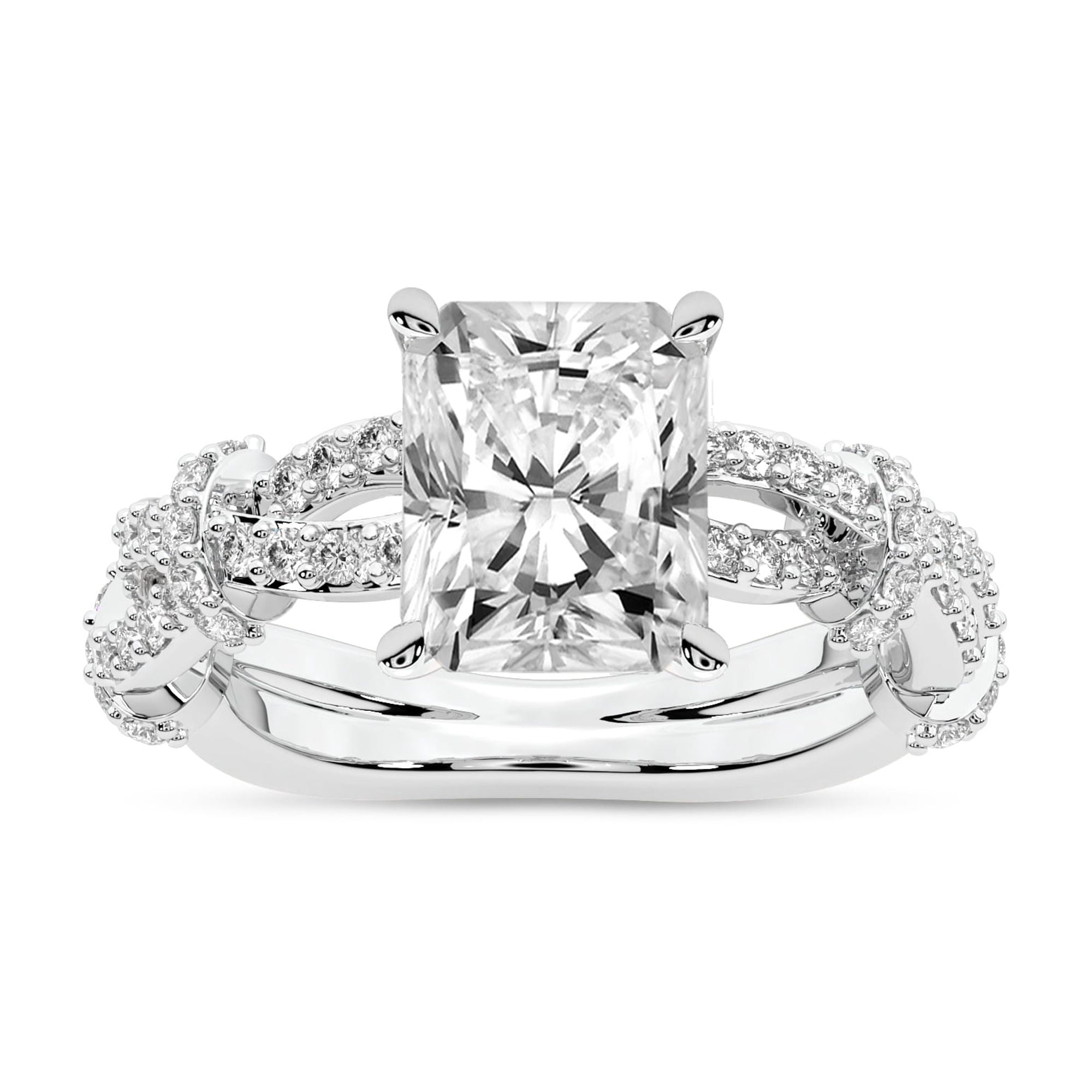 IGI Certified 2 Carat Radiant Shape Lab Grown Diamond Engagement Ring ...