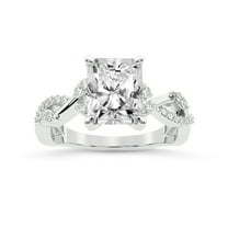 IGI Certified 2 Carat Radiant Shape Lab Grown Diamond Engagement Ring | 14K White Gold | Harlow Twisted Shank Diamond Ring| FG-VS1-VS2 Quality Friendly Diamonds