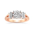 thumbnail image 1 of IGI Certified 2 Carat Round Shape Lab Grown Diamond Engagement Ring | 14K Rose Gold | Bethany Three Stone Side Oval Diamond Ring | FG-VS1-VS2 Quality Friendly Diamonds, 1 of 6