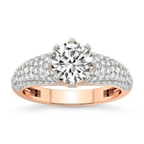 IGI Certified 2 Carat Round Shape Lab Grown Diamond Engagement Ring | 14K Rose Gold | Titania Luxe Eight Prong Lab Diamond Ring | FG-VS1-VS2 Quality Friendly Diamonds