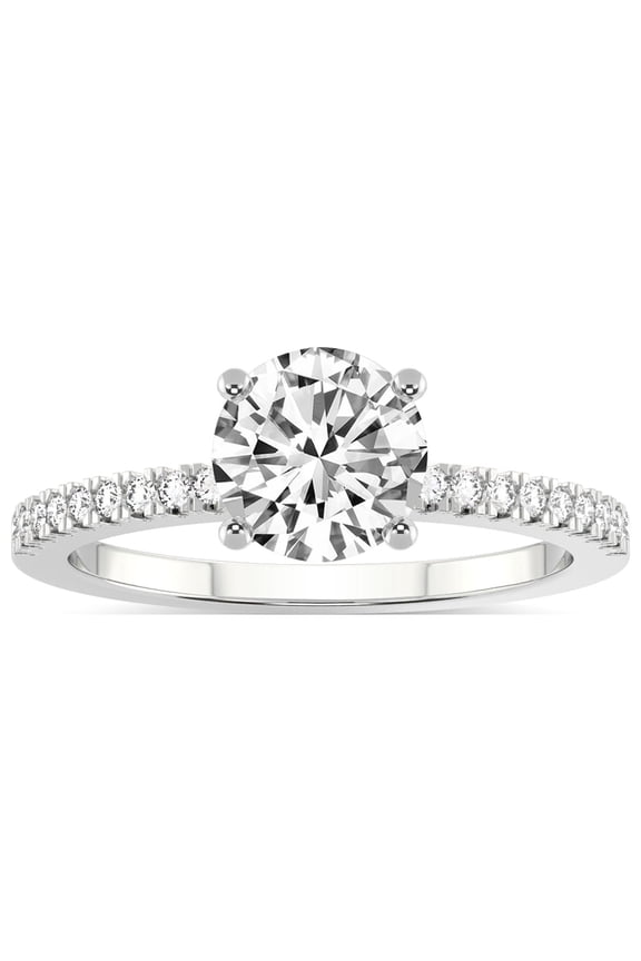 IGI Certified 2 Carat Round Shape Lab Grown Diamond Engagement Ring | 14K White Gold | Jia Secret Double Halo Eternity Lab Diamond Ring | FG-VS1-VS2 Quality Friendly Diamonds