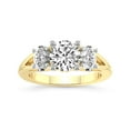 thumbnail image 1 of IGI Certified 2 Carat Round Shape Lab Grown Diamond Engagement Ring | 14K Yellow Gold | Bethany Three Stone Side Oval Diamond Ring | FG-VS1-VS2 Quality Friendly Diamonds, 1 of 6