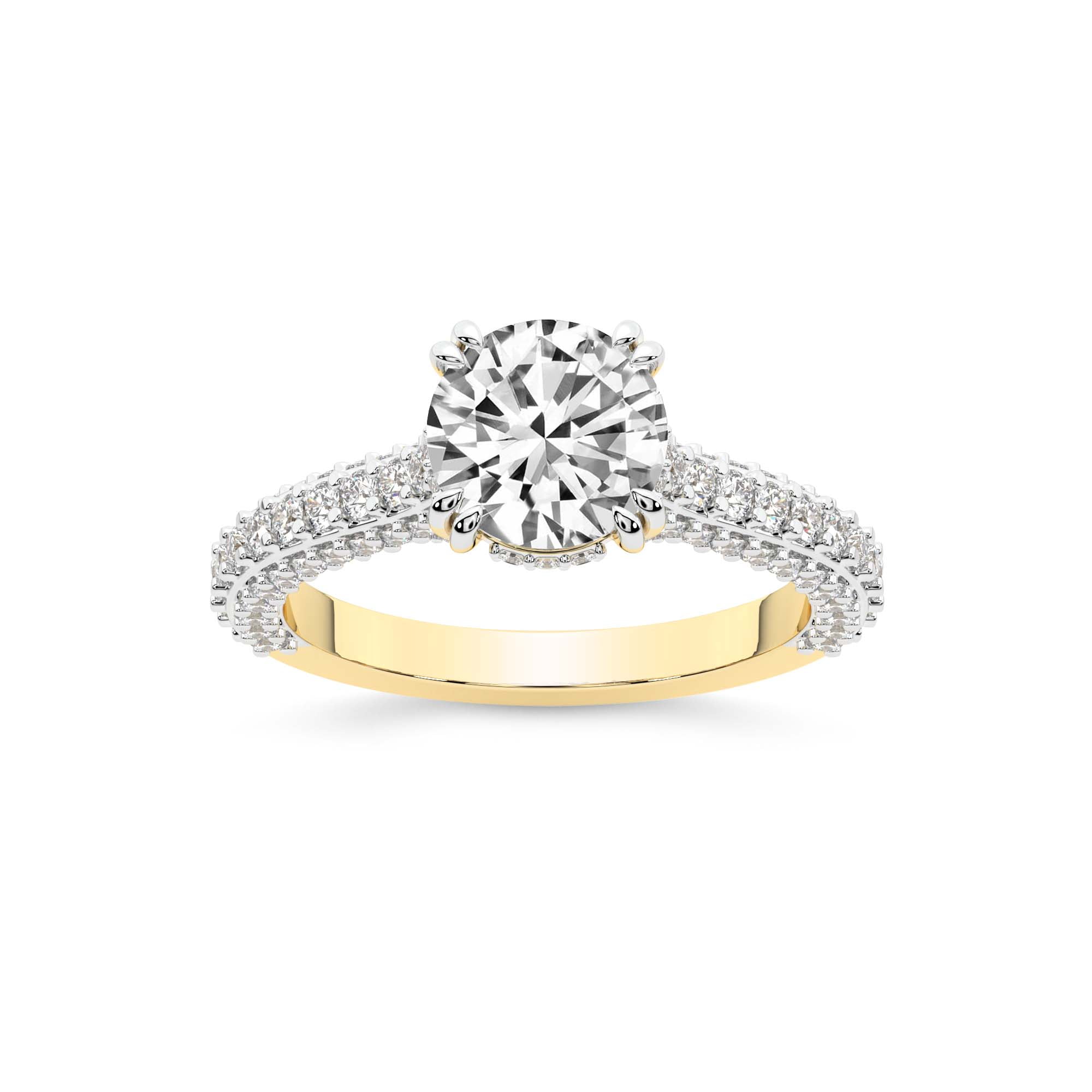 IGI Certified 2 Carat Round Shape Lab Grown Diamond Engagement Ring ...
