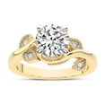thumbnail image 1 of IGI Certified 2 Carat Round Shape Lab Grown Diamond Engagement Ring | 14K Yellow Gold | Rosé Side Stone Diamond Ring | FG-VS1-VS2 Quality Friendly Diamonds, 1 of 7