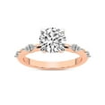 thumbnail image 1 of IGI Certified 2 Carat Round Shape Lab Grown Diamond Engagement Ring | 14K Rose Gold | Sheryl Marquise Side Stone Diamond Ring | FG-VS1-VS2 Quality Friendly Diamonds, 1 of 7